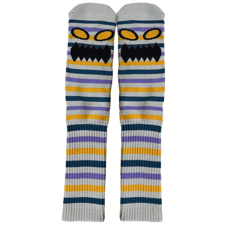 TOY MACHINE MONSTER FACE MINI STRIPES SOCKS GREY