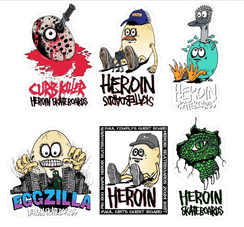 HEROIN EGGZILLA 12CT STICKER PACK