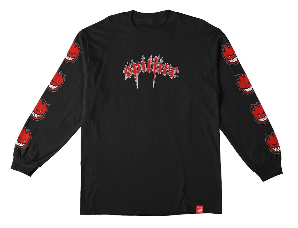 SPITFIRE VENOM BIGHEAD FILL SLEEVE BLACK/RED/WHITE LS M