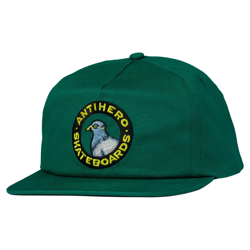 ANTI-HERO PIGEON ROUND SNAPBACK HAT DARK GREEN