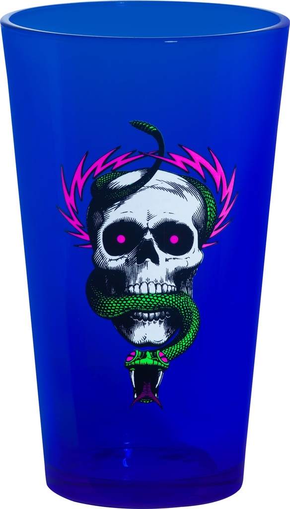 POWELL MCGILL SKULL AND SNAKE BLACKLIGHT PINT GLASS