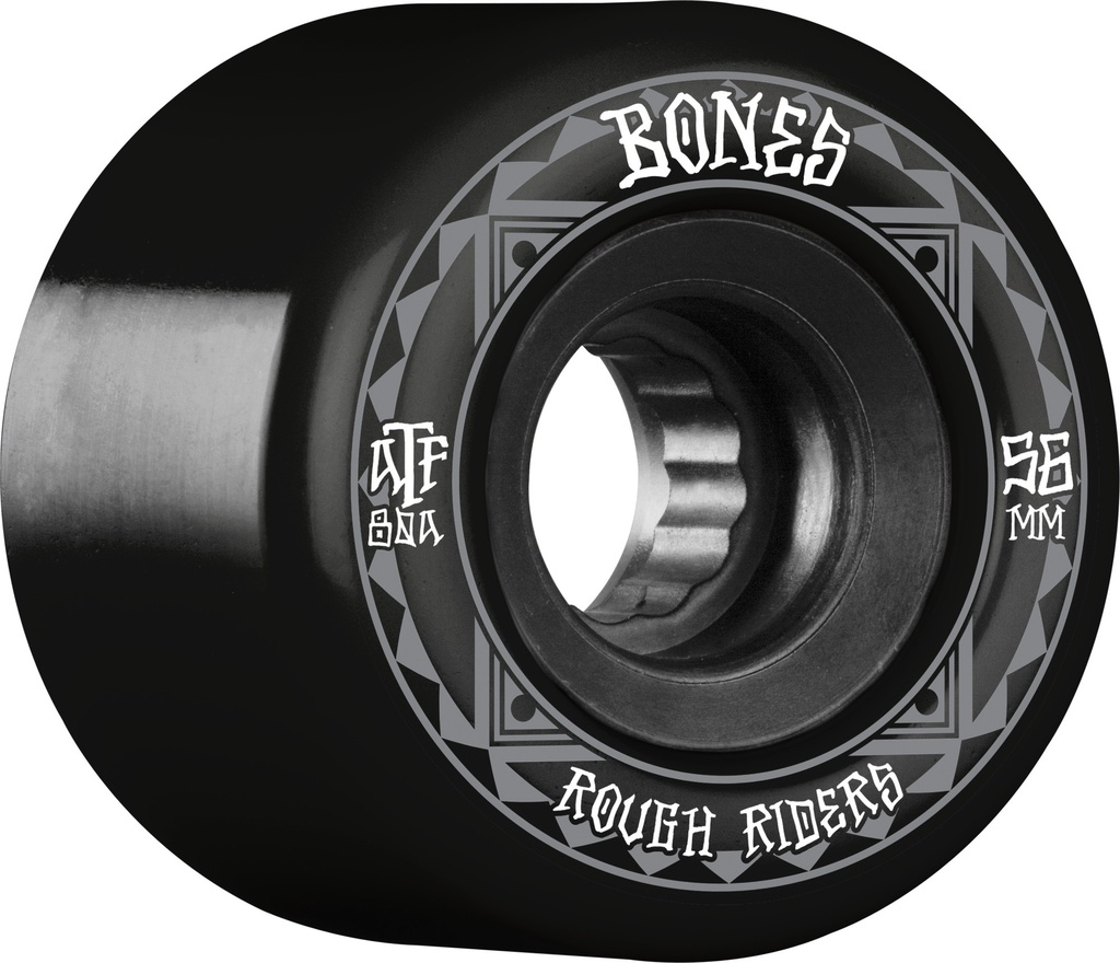 BONES ATF ROUGH RIDER RUNNERS 56MM 80A BLACK (Set of 4)