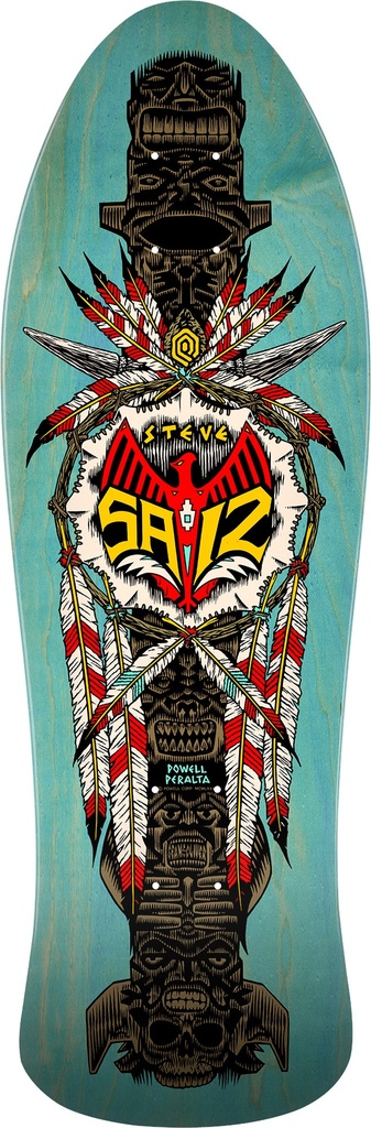 POWELL STEVE SAIZ TOTEM REISSUE SHAPED DECK BLUE STAIN 10.0 X 30.81