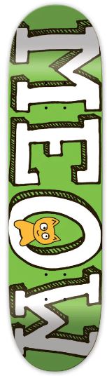 MEOW TEAM LOGO GREEN MINI DECK 7.50 X 30.25