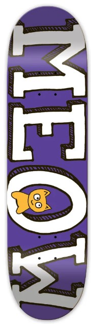 MEOW TEAM LOGO PURPLE MINI DECK 7.00 X 28.25