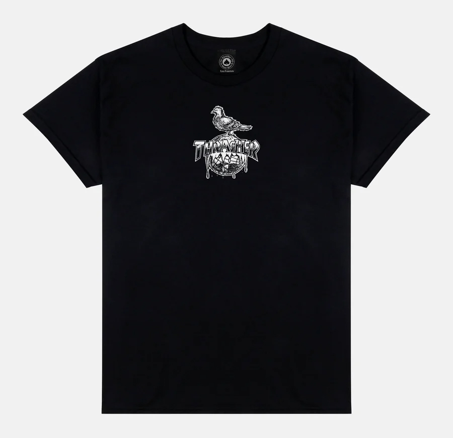 THRASHER X ANTI-HERO COVER THE EARTH BLACK SS M