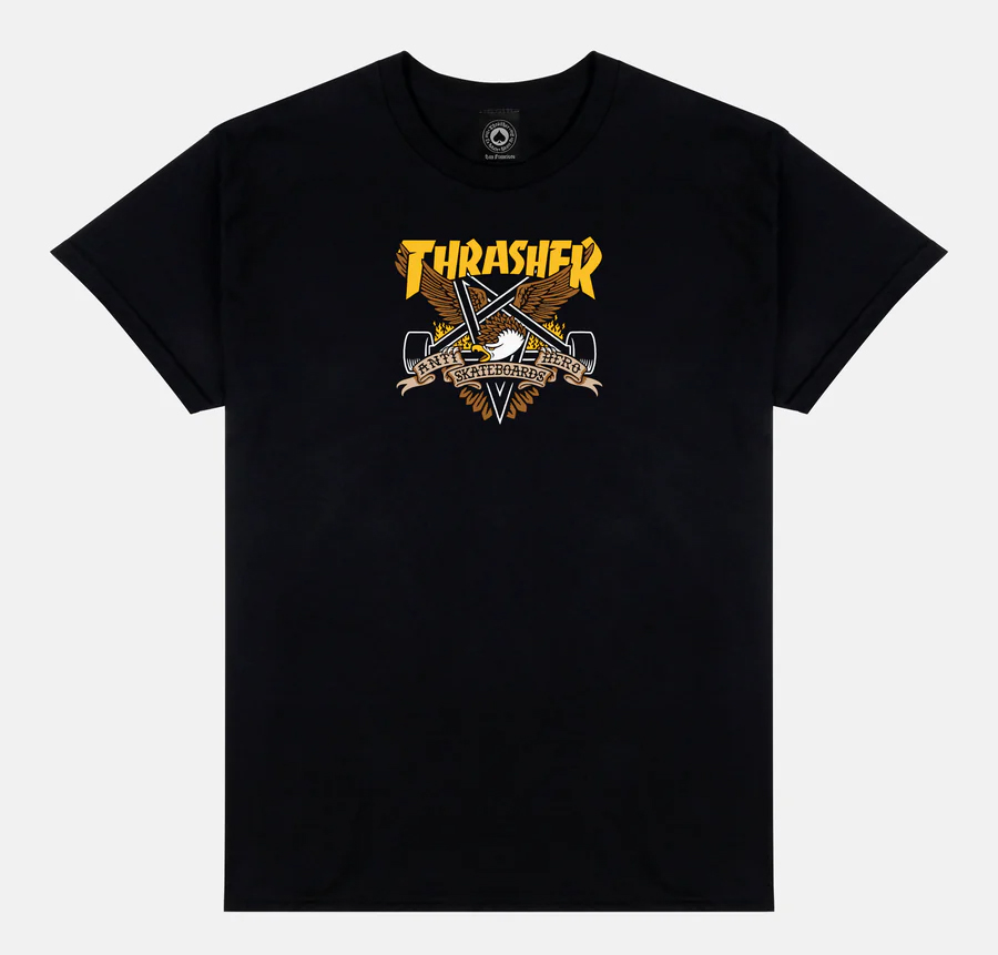 THRASHER X ANTI-HERO EAGLEGRAM BLACK SS S