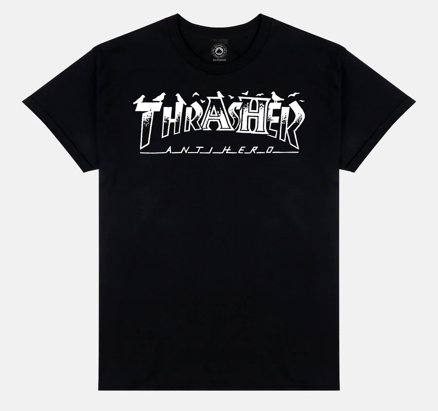 THRASHER X ANTI-HERO PIGEON MAG BLACK SS M