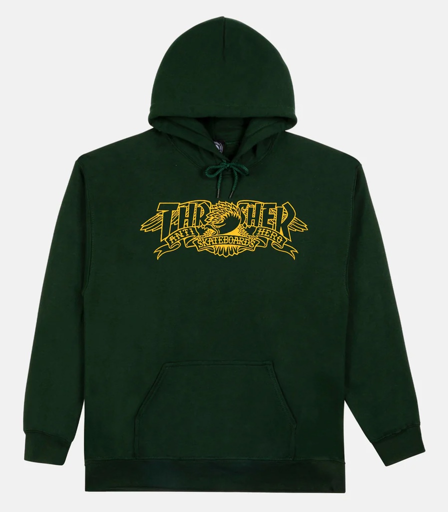 THRASHER X ANTI-HERO MAG BANNER FOREST GREEN HD/SWT S