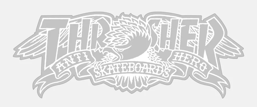 THRASHER X ANTI-HERO MAG BANNER STICKER