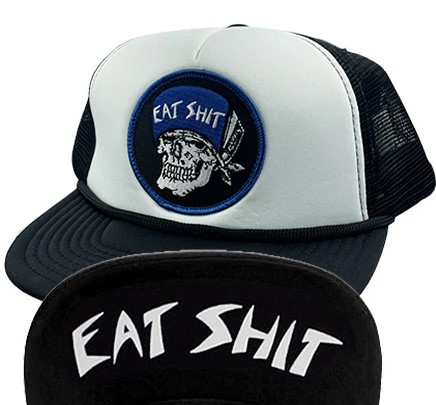 DOGTOWN X SUICIDAL SKATES EAT SHIT PATCH FLIP MESH HAT BLACK/WHITE