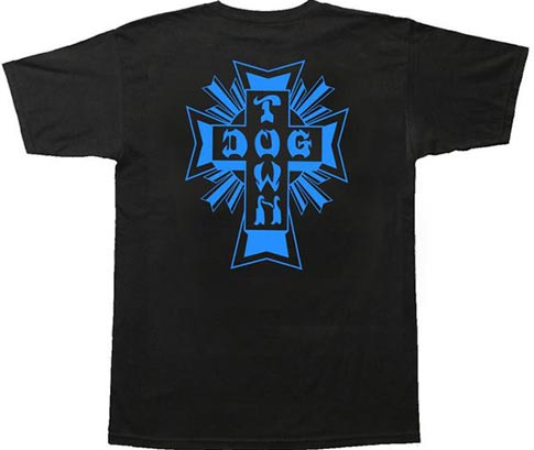 DOGTOWN CROSS LOGO BLACK/BLUE SS XXL