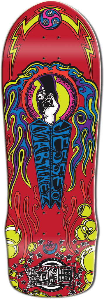 SMA JESSE MARTINEZ HAND SHAKE RED DIP REISSUE SHAPED DECK 10.00 X 30.00