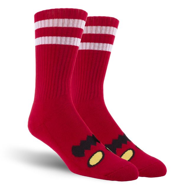 TOY MACHINE MONSTER FACE SOCKS RED