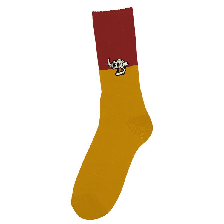 TOY MACHINE DEAD MONSTER SPLIT SOCKS MAROON