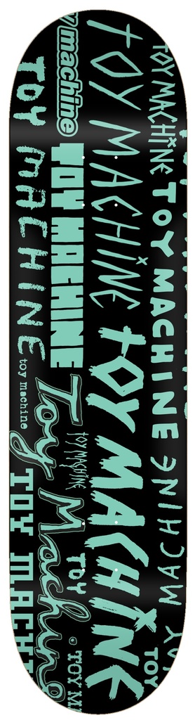 TOY MACHINE TEAM WORD MARK BLACK DECK 8.25