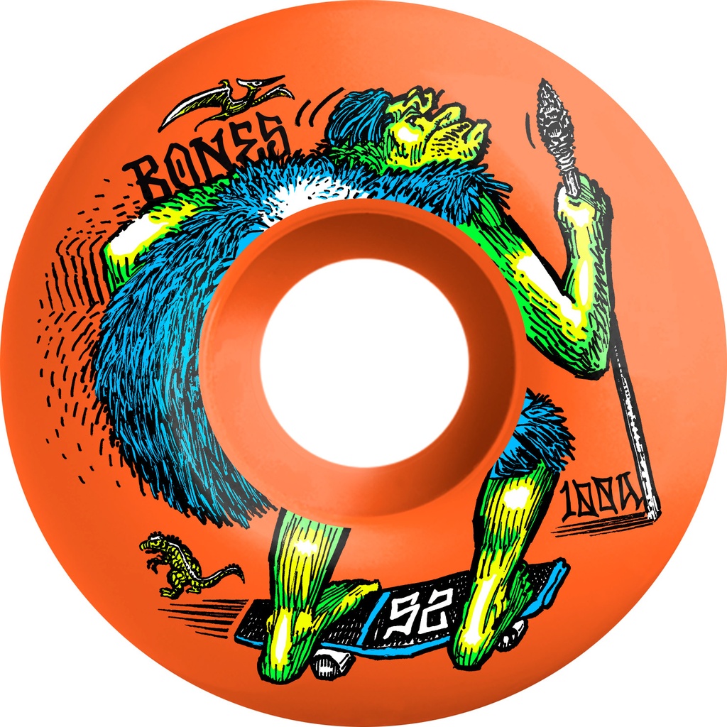 BONES 100S OG FORMULA NEONDERTHAL ORANGE V4 WIDE 52MM 100A (Set of 4)