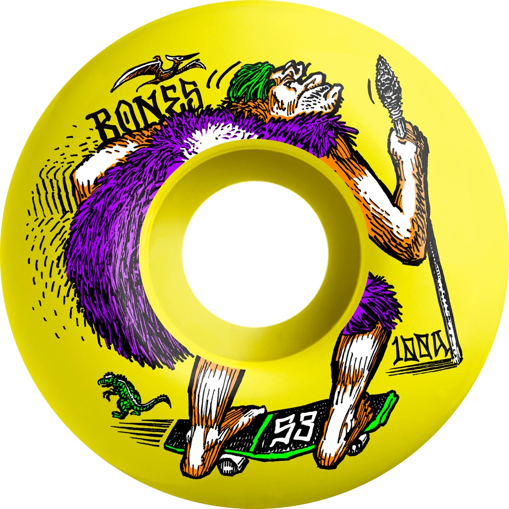 BONES 100S OG FORMULA NEONDERTHAL YELLOW V4 WIDE 53MM 100A (Set of 4)