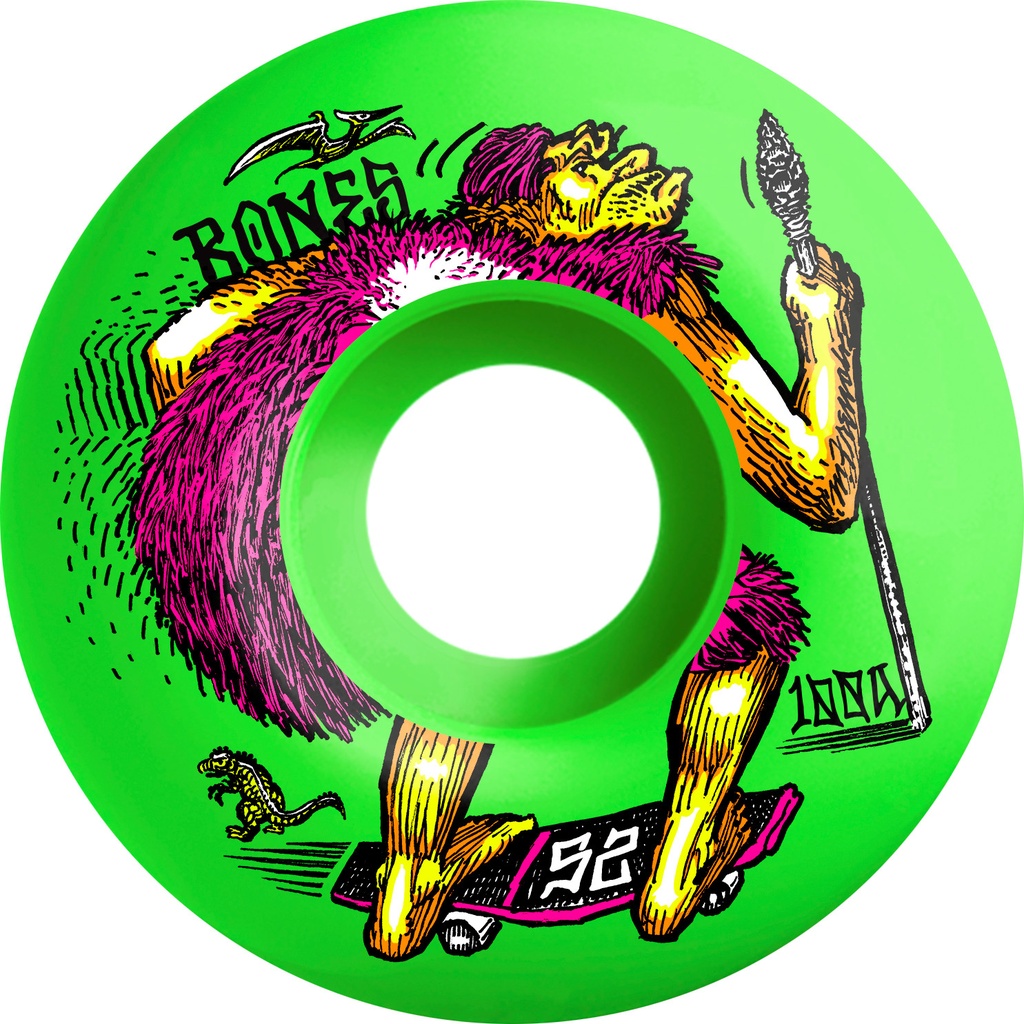 BONES 100S OG FORMULA NEONDERTHAL GREEN V4 WIDE 52MM 100A (Set of 4)