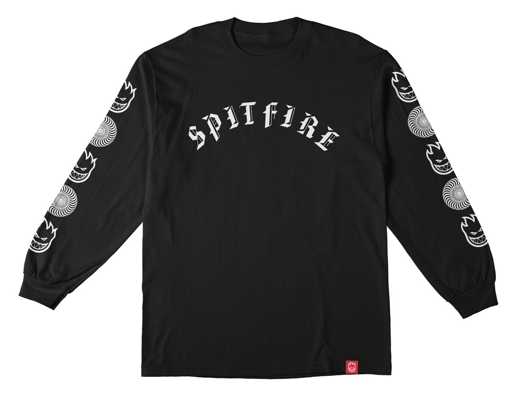 SPITFIRE OLD E COMBO SLEEVE BLACK/WHITE LS M