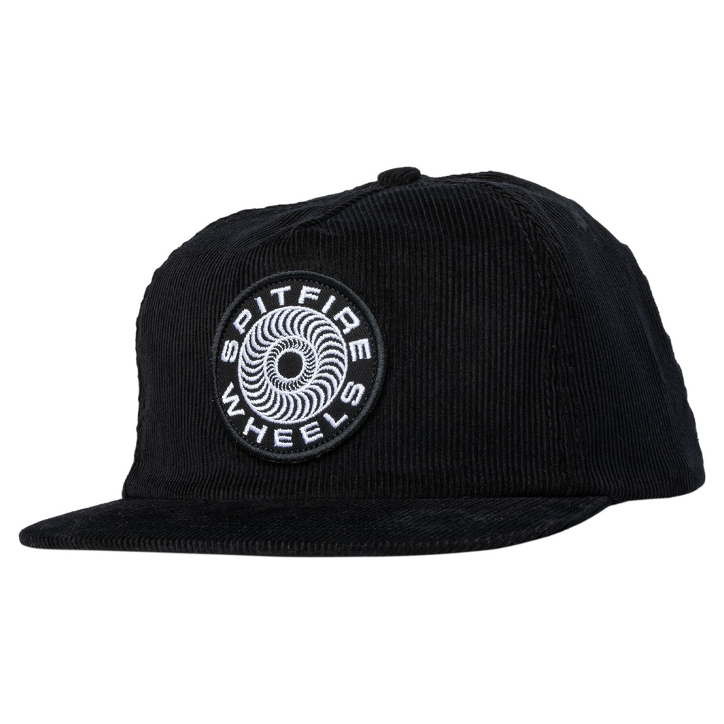 SPITFIRE CLASSIC 87 SWIRL PATCH SNAPBACK HAT BLACK/WHITE