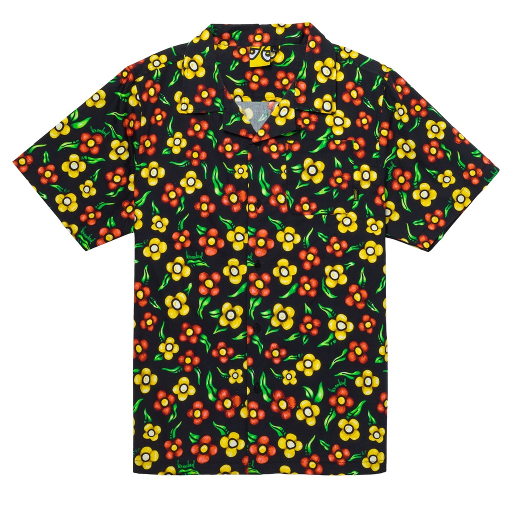 KROOKED ALOHA FLOWER BUTTON FRONT SHIRT M