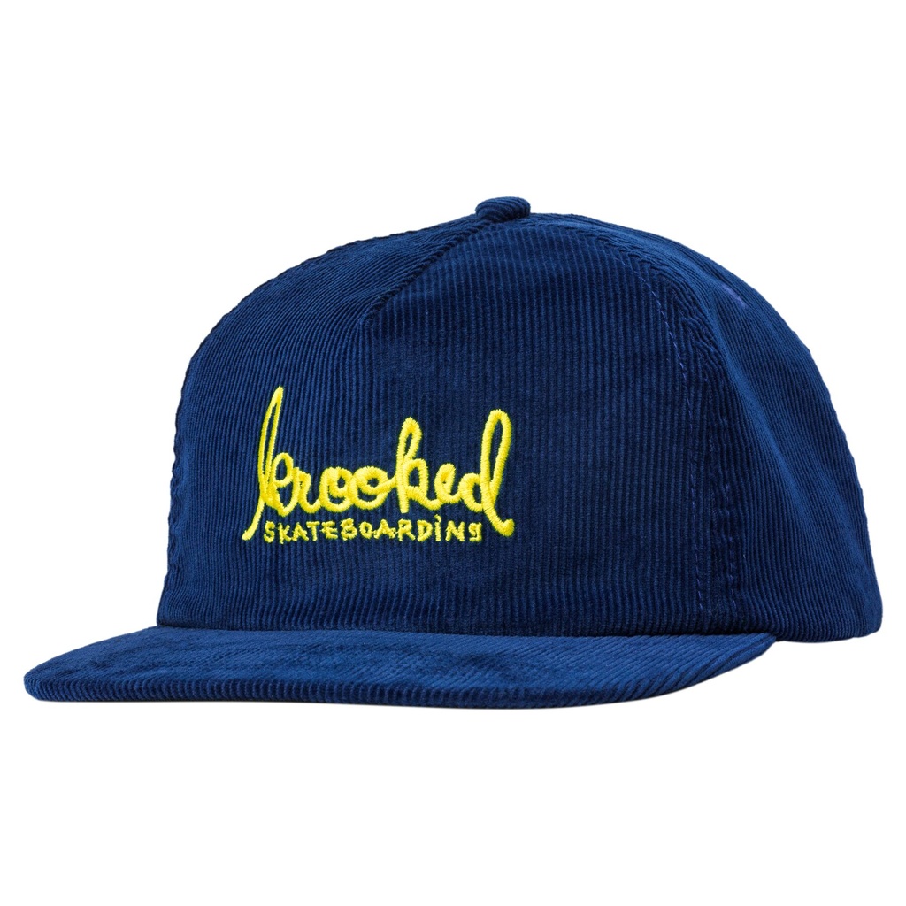 KROOKED SKRIPT SNAPBACK HAT BLUE/YELLOW