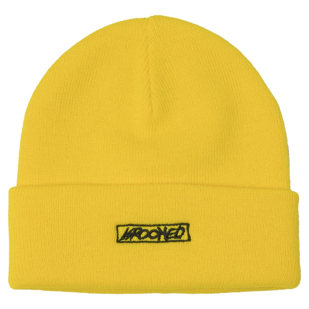 KROOKED MOONSMILE SCRIPT CUFF BEANIE YELLOW