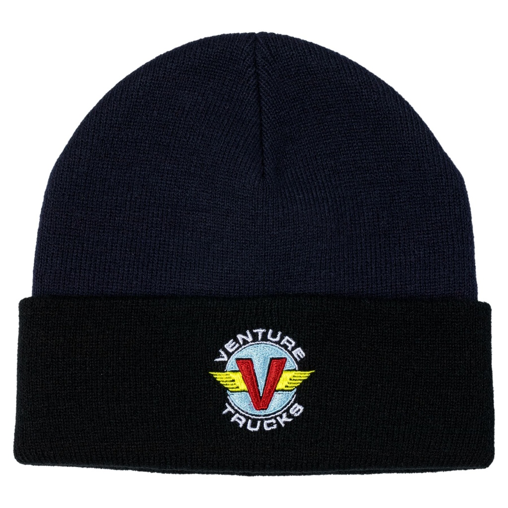 VENTURE WINGS CUFF BEANIE NAVY/BLACK