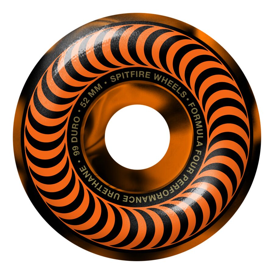 SPITFIRE FORMULA FOUR SWIRL CLASSIC BLACK/ORANGE 54MM 99D (Set of 4)