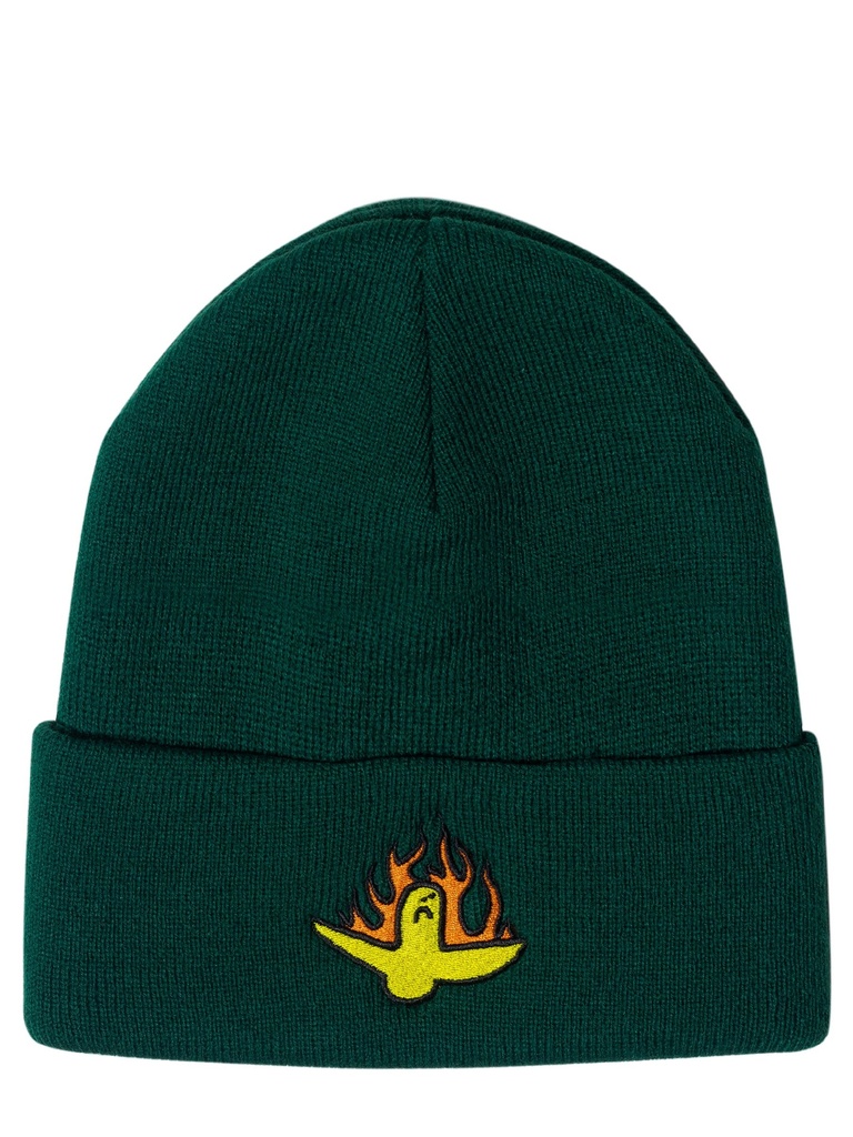 KROOKED FIRE BIRD BEANIE DARK GREEN