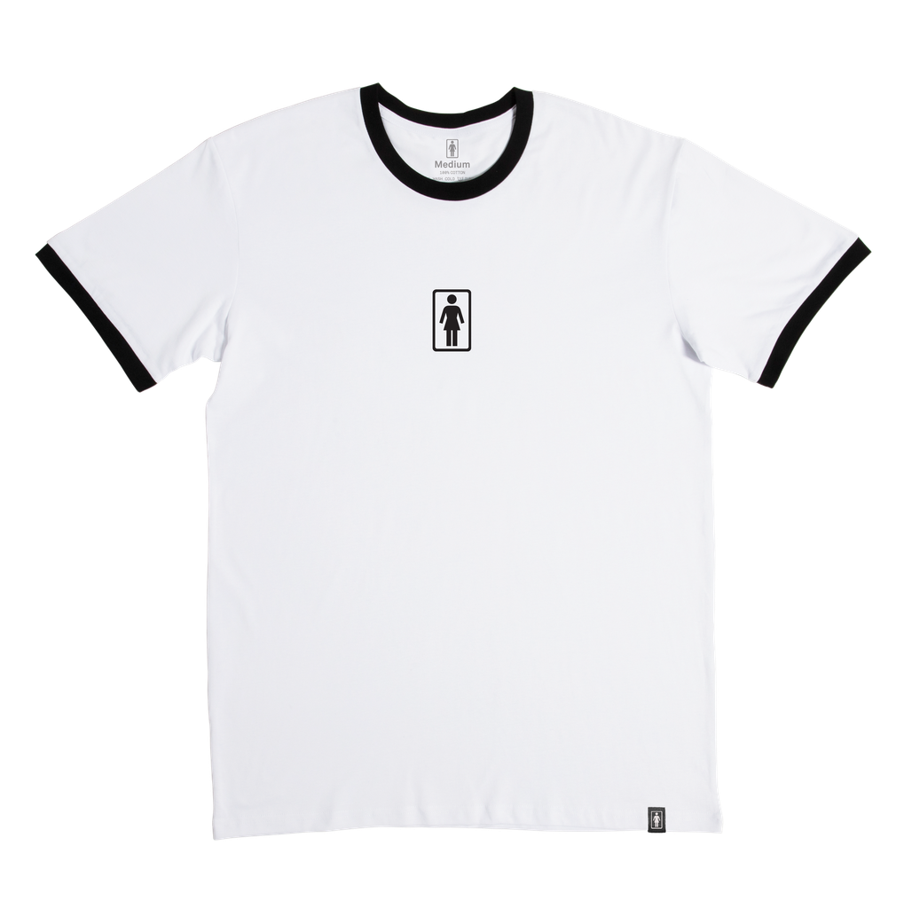 GIRL OG RINGER WHITE/BLACK SS S