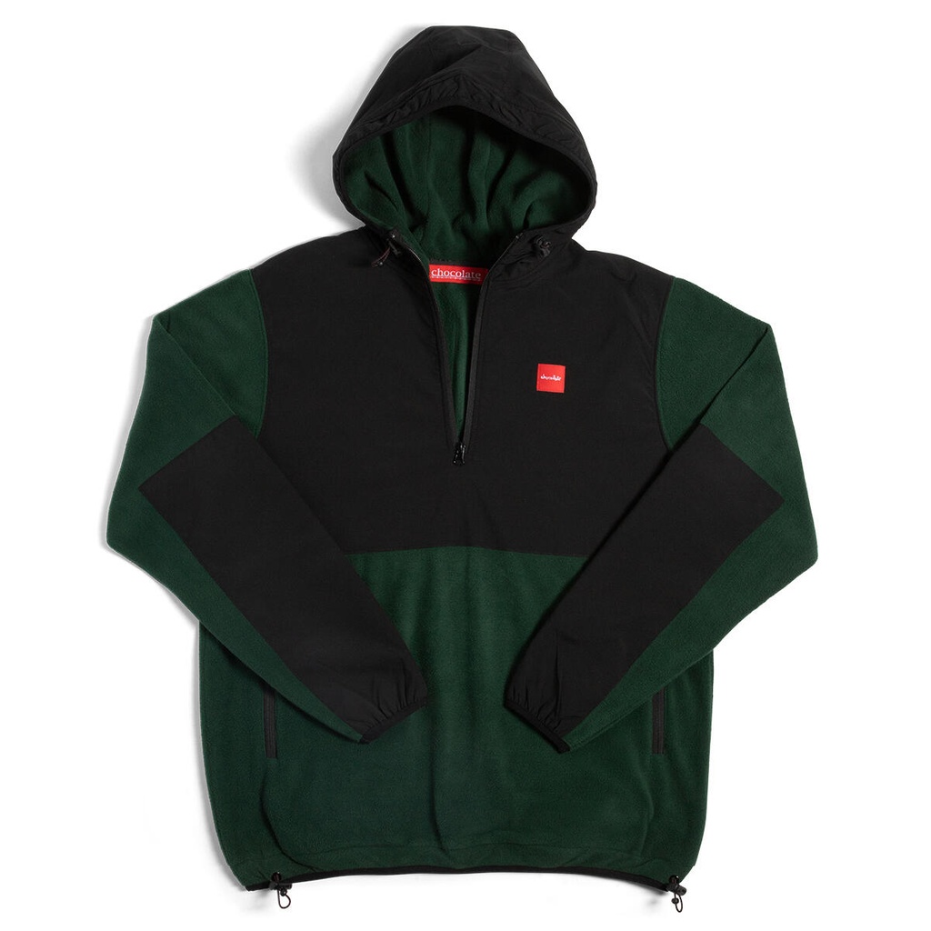 CHOCOLATE POLAR FLEECE BLACK/GREEN PULLOVER M