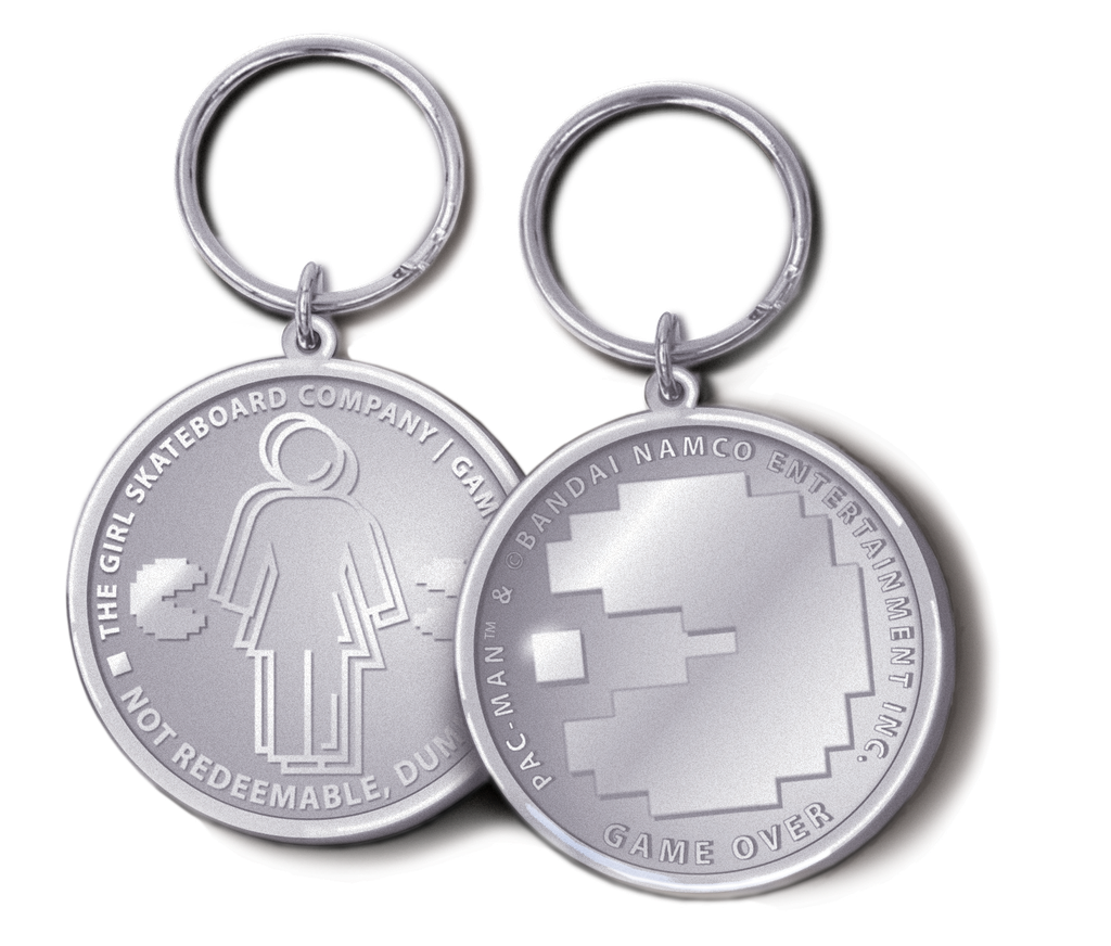 GIRL PAC-MAN GAME TOKEN KEYCHAIN