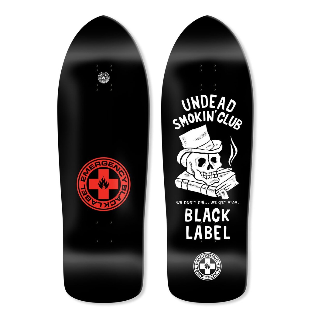 BLACK LABEL TEAM UNDEAD SMOKIN' CLUB BLACK DIP SHAPED DECK 10.25