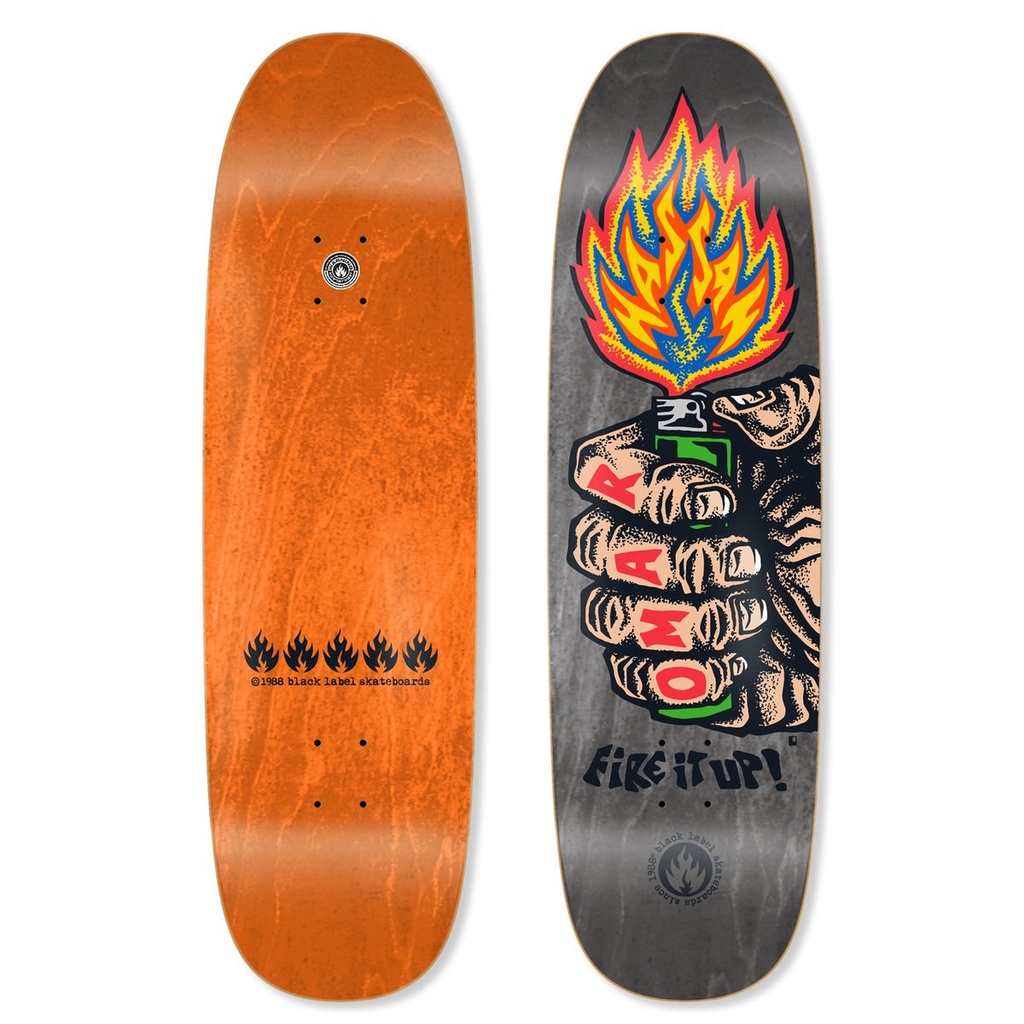 BLACK LABEL OMAR HASSAN FIRE IT UP BLACK WIDOW SHAPED DECK 9.25