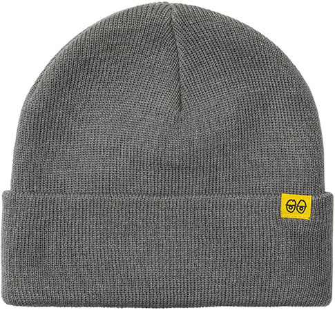 KROOKED BEAN EYES CLIP CUFF BEANIE GREY/YELLOW