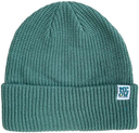 MEOW STACKED LOGO CUFFED TEAL BEANIE