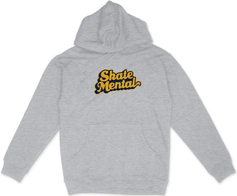 SKATE MENTAL SCRIPT EMBROIDERED HEATHER GREY HD/SWT M