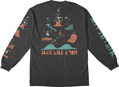 SPITFIRE SKATE LIKE A GIRL DROP IN DARK HEATHER LS XL