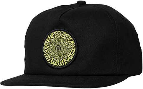 SPITFIRE SWIRLED CLASSIC PATCH SNAPBACK HAT BLACK/YELLOW