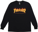 THRASHER FLAME BLACK LS S