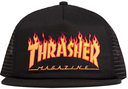 THRASHER FLAME EMBROIDERED MESH HAT BLACK