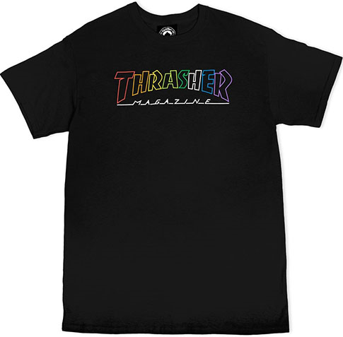 THRASHER OUTLINED RAINBOW MAG BLACK SS S