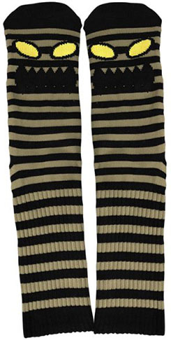 TOY MACHINE MONSTER FACE MINI STRIPES SOCKS KHAKI