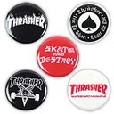 THRASHER LOGO BUTTON 5 PACK