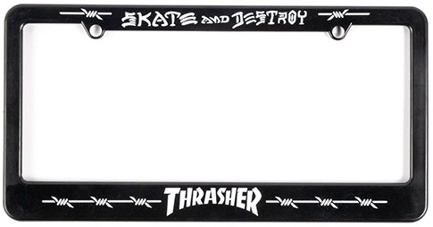 THRASHER BARBED WIRE LICENSE PLATE HOLDER