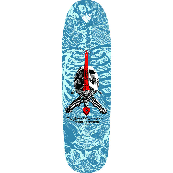 POWELL RODRIGUEZ SKULL & SWORD BLUE FLIGHT SHAPED DECK 9.26 X 32.00