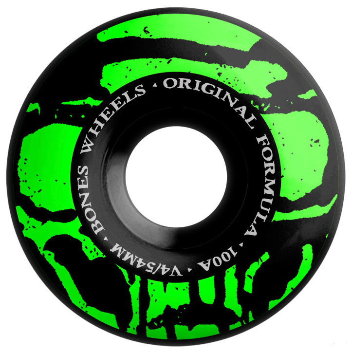 BONES 100S OG FORMULA MUMMY SKULLS BLACK V4 WIDE 54MM 100A (Set of 4)