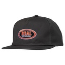 REAL OVAL SNAPBACK HAT CHARCOAL/RED